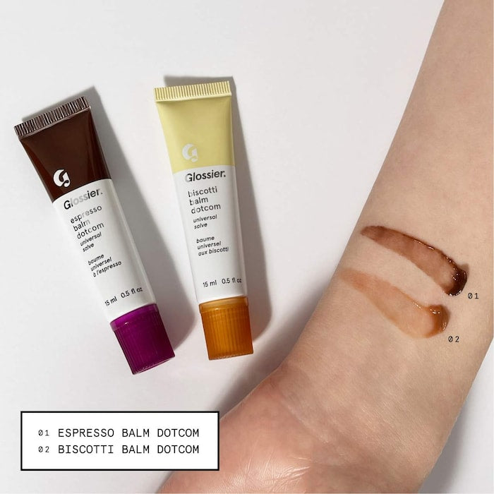 Glossier Limited Edition Biscotti and Espresso Balm Dotcom Duo - מארז 2 חמאות שפתיים גודל מלא גלוסייר