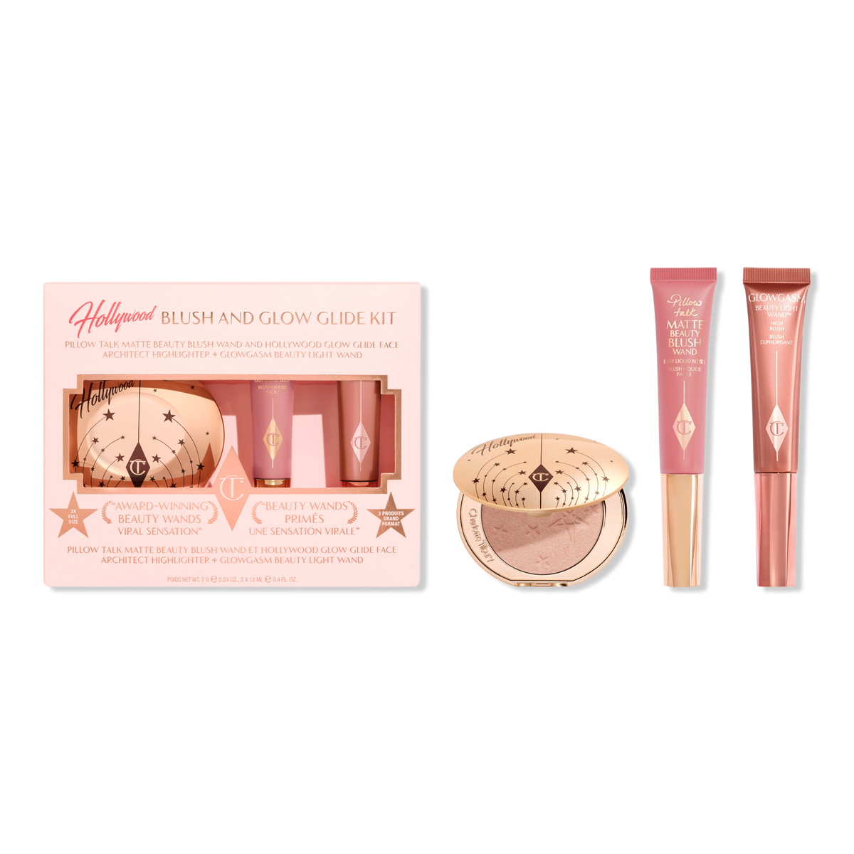 Charlotte Tilbury Hollywood Blush And Glow Glide Kit - מארז מוצרים בגודל מלא שרלוט טילבורי