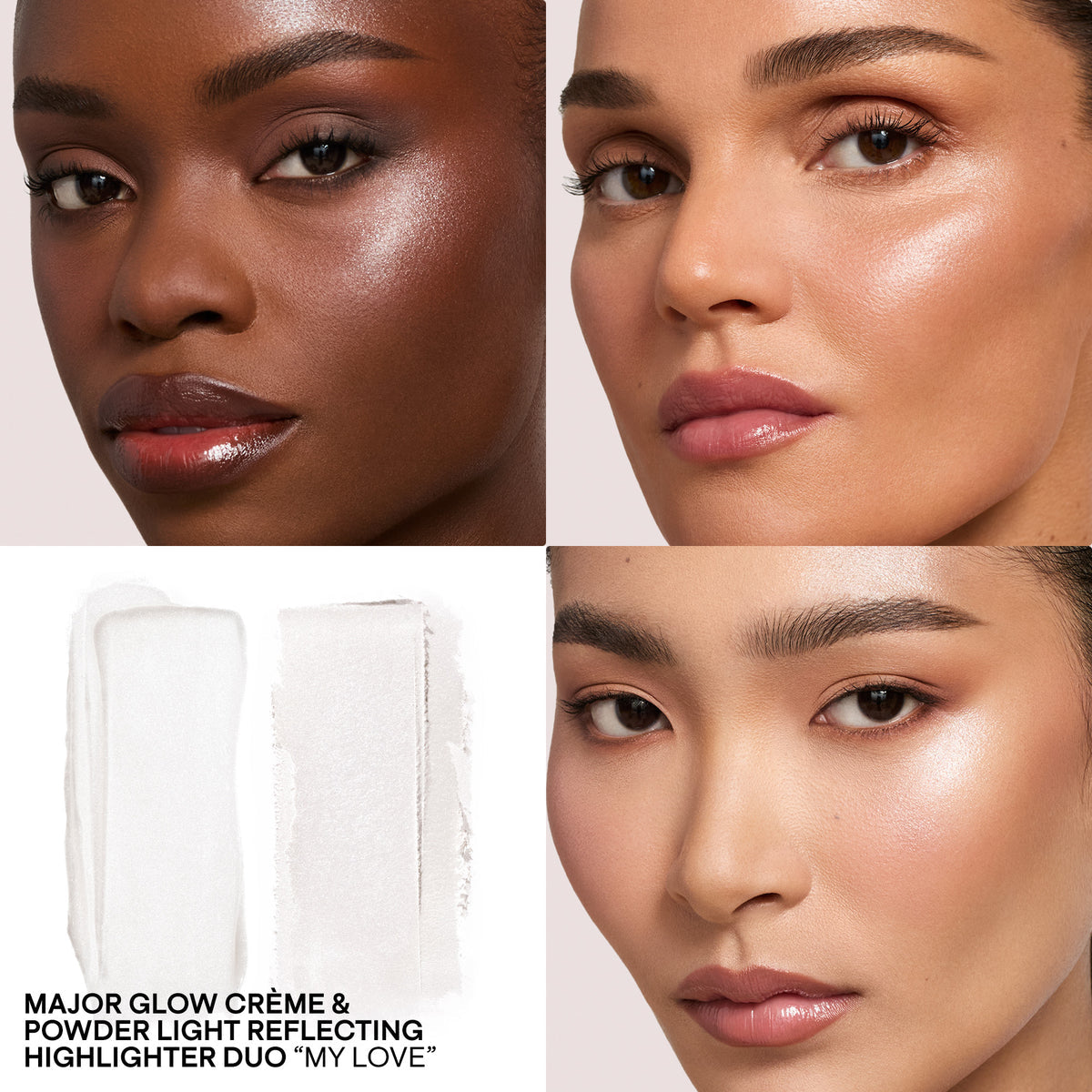 Patrick Ta Major Glow Creme & Powder Light Reflecting Translucent Highlighter Duo - הייליטר פטריק טה קרמי & אבקתי