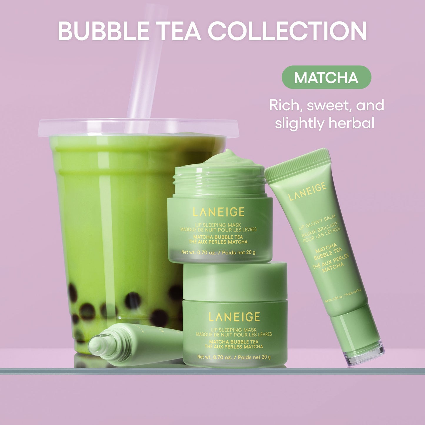 Laneige Lip Sleeping Mask Matcha Bubble Tea - מסיכת מאצ׳ה באבל טי לינאג