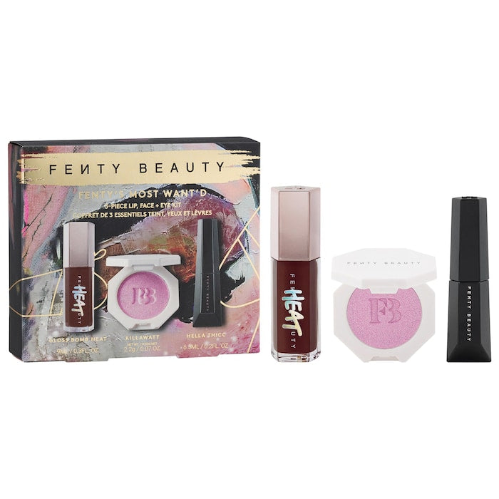 Fenty Beauty Fenty's Most Want'd: 3-Piece Lip, Face + Eye Kit - מארז הכי נמכרים פנטי