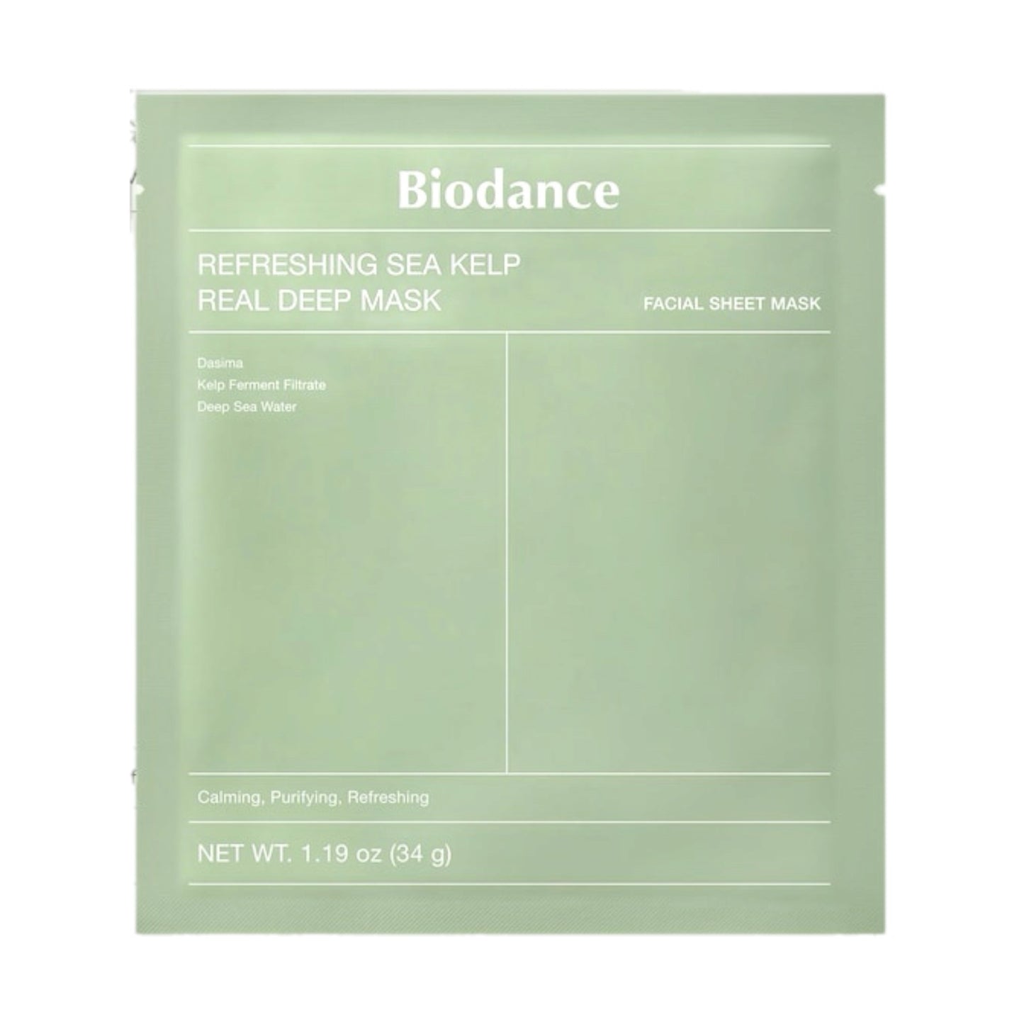 Biodance Refreshing Sea Kelp Real Deep Mask - מסיכת קולגן ואצות ים לאיזון השומן בעור ומיצוק ביודאנס
