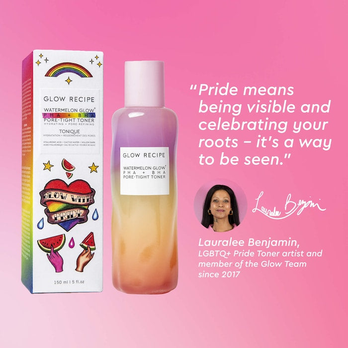 Glow Recipe Watermelon Glow PHA + BHA Pore-Tight Toner - טונר גלואו רספי אריזה מהדורה מיוחדת גאווה - החנות שמוכרת את מוצרי ספורה בארץ