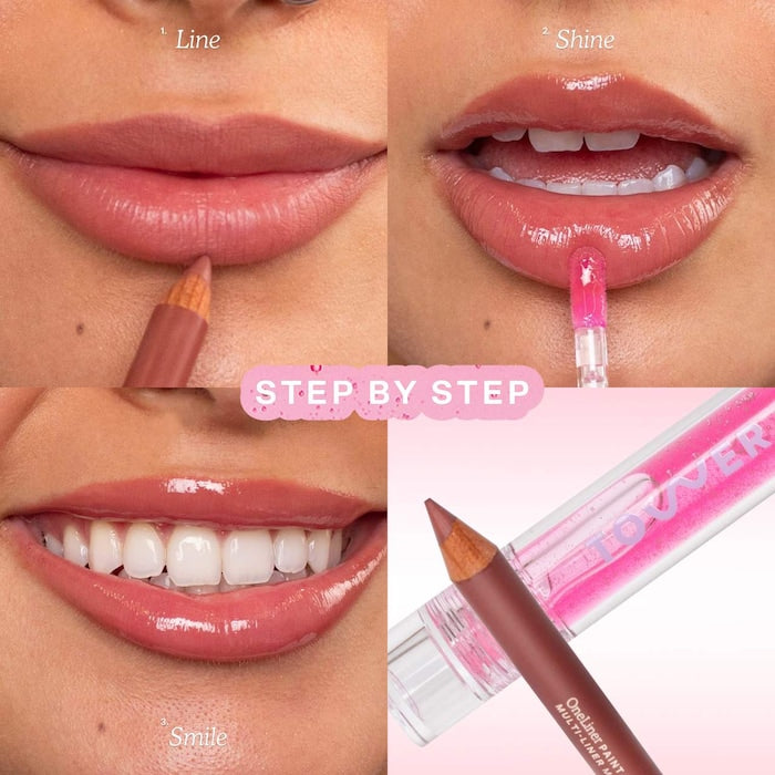 Tower28 Line + Shine Lip Pencil and Lip Gloss Gift Set - מארז תוחם וגלוס בגודל מלא טאוור28