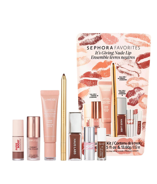 Sephora Favourites It's Giving Nude Lip Kit - מארז מוצרי שפתיים ניוד ספורה פייברוטיס
