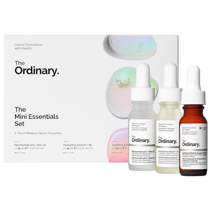 The Ordinary The Mini Essentials Set - מארז שלושה מוצרים מוקטנים דה אורדינרי - החנות שמוכרת את מוצרי ספורה בארץ