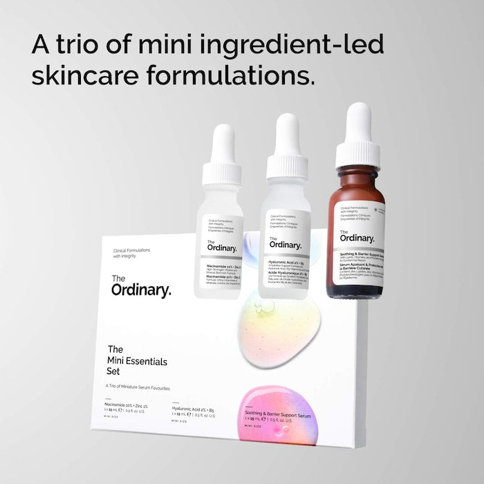 The Ordinary The Mini Essentials Set - מארז שלושה מוצרים מוקטנים דה אורדינרי - החנות שמוכרת את מוצרי ספורה בארץ
