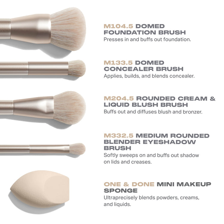 Morphe Riches Come True 5-Piece Brush & Tool Set - סט מברשות , ספוגית ותיק איפור מורפי - החנות שמוכרת את מוצרי ספורה בארץ