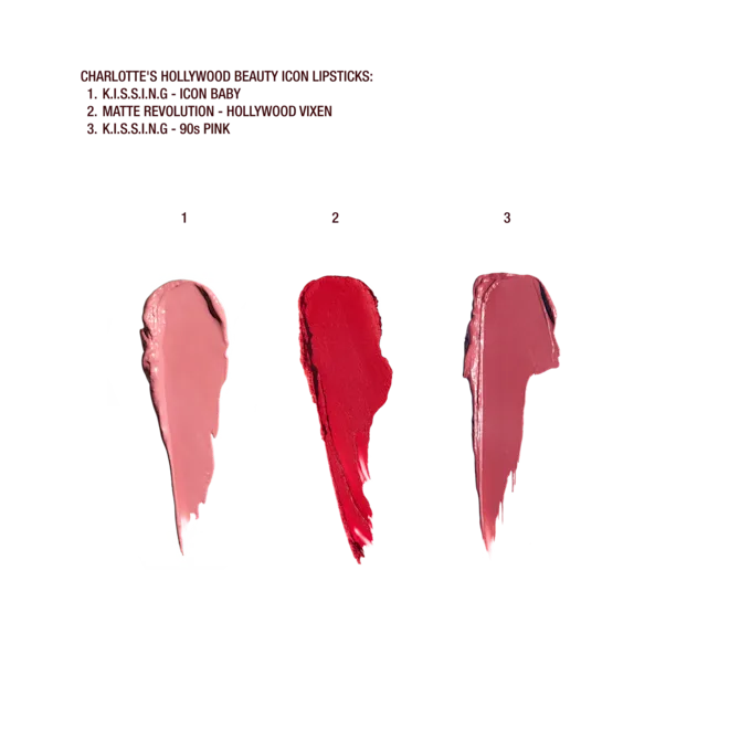 Charlotte Tilbury Iconic Hollywood Lip Trio - מארז שפתונים מוקטנים שרלוט טילבורי
