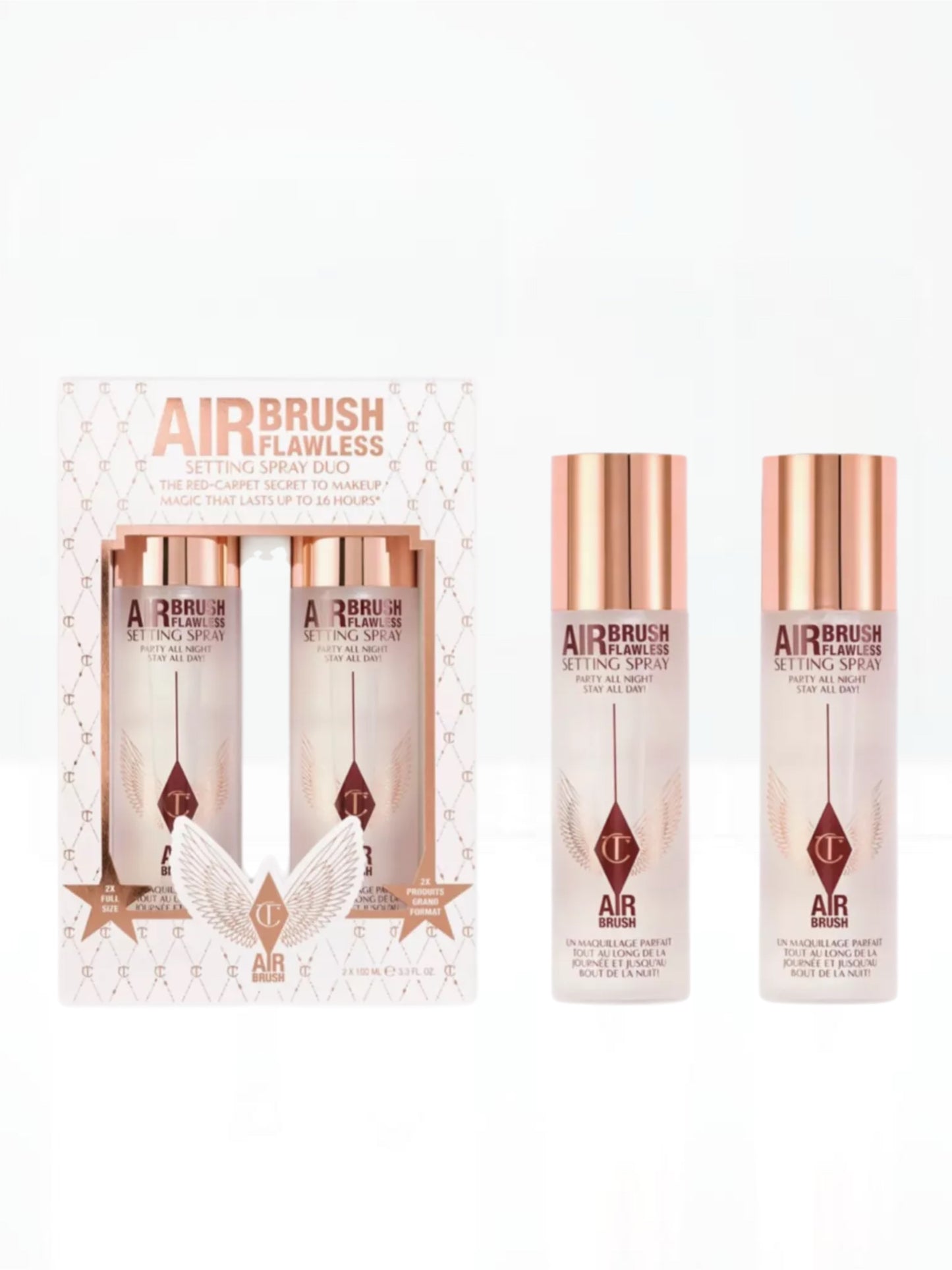 Charlotte tilbury Airbrush Flawless Setting Spray Kit 2x100ml - קיט 2 ספריי מקבע בגודל מלא שרלוט טילבורי