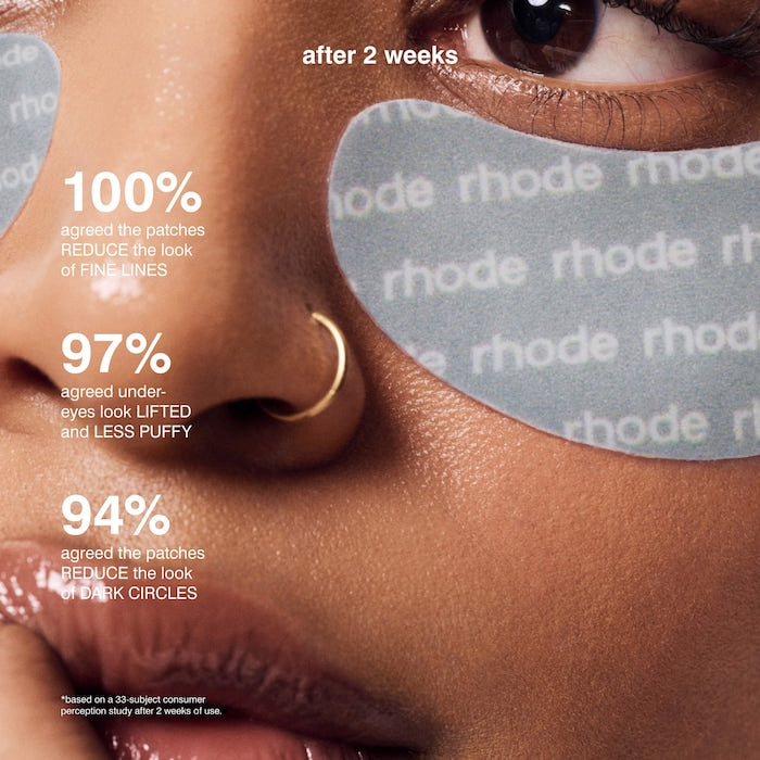 Rhode Peptide Eye Prep Depuffing Eye Patches - מסיכות עיניים בפרינט לוגו רוד