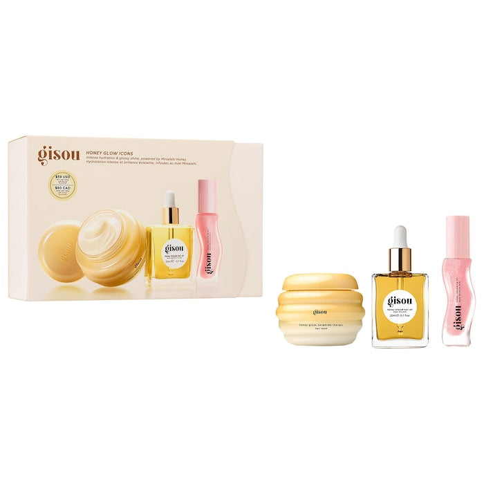 Gisou Honey Glow Icons Hair & Lip Set - מארז גיסו