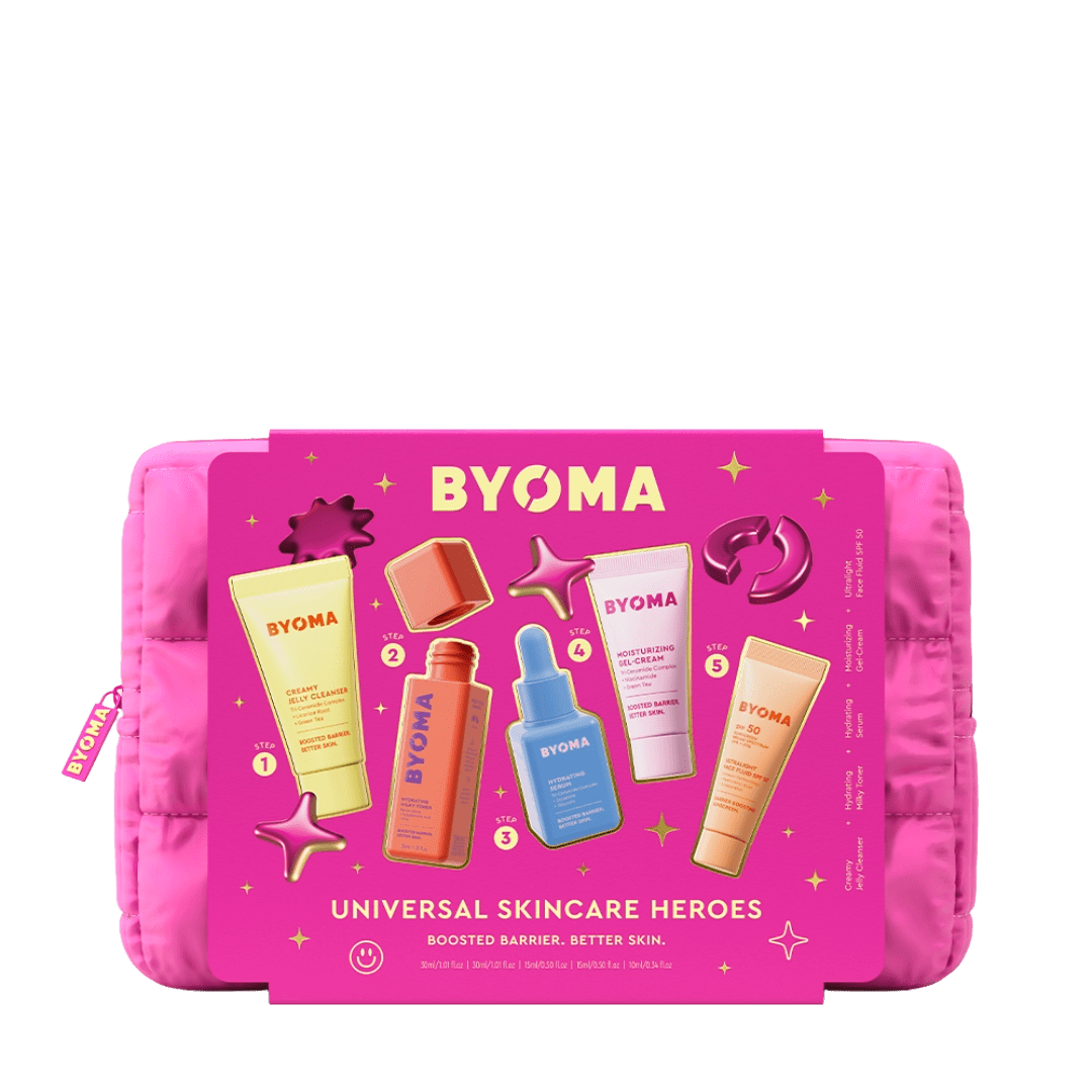Byoma Universal Skincare Heroes - מארז מוצרים מוקטנים ביומה
