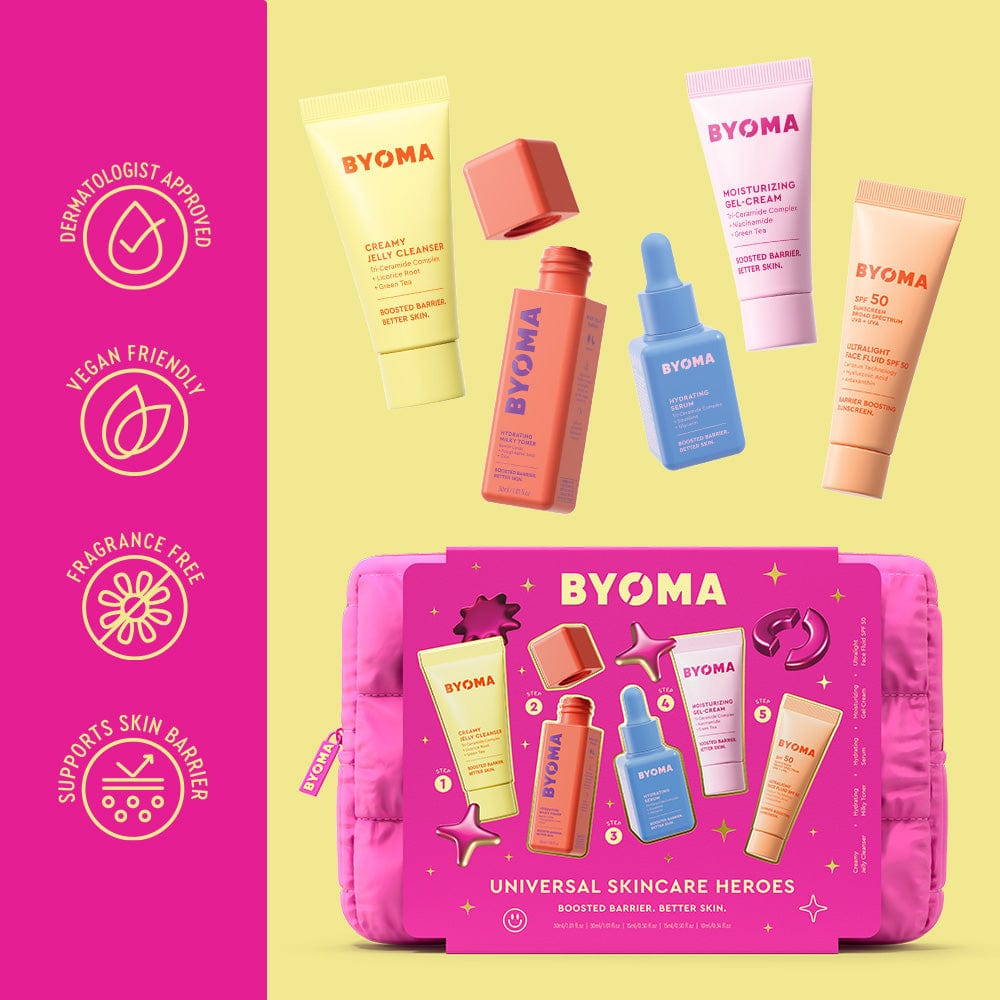 Byoma Universal Skincare Heroes - מארז מוצרים מוקטנים ביומה