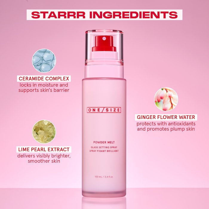 One/Size Powder Melt Glass Setting Spray - ספריי מקבע בגימור זוהר