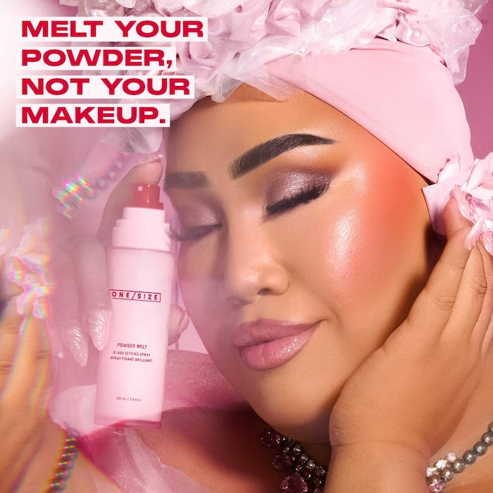 One/Size Powder Melt Glass Setting Spray - ספריי מקבע בגימור זוהר