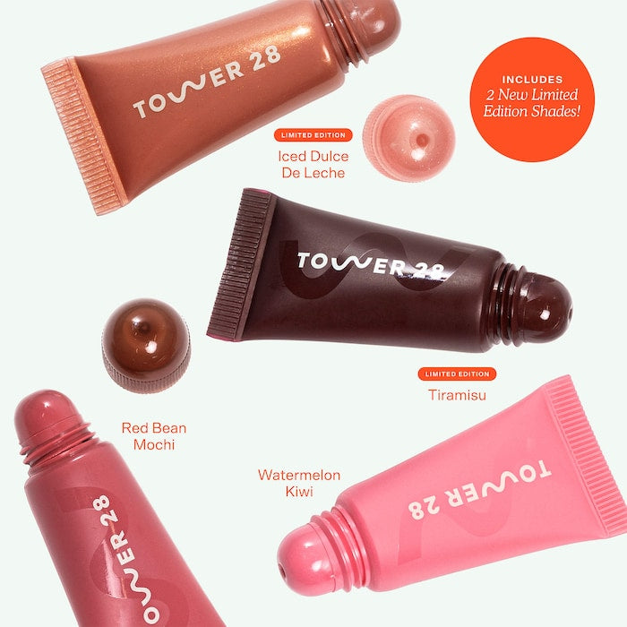 Tower28 Mini Lil' Softies LipSoftie Lip Treatment Set - מארז ארבעה גלוסים בגודל מוקטן טאוור28