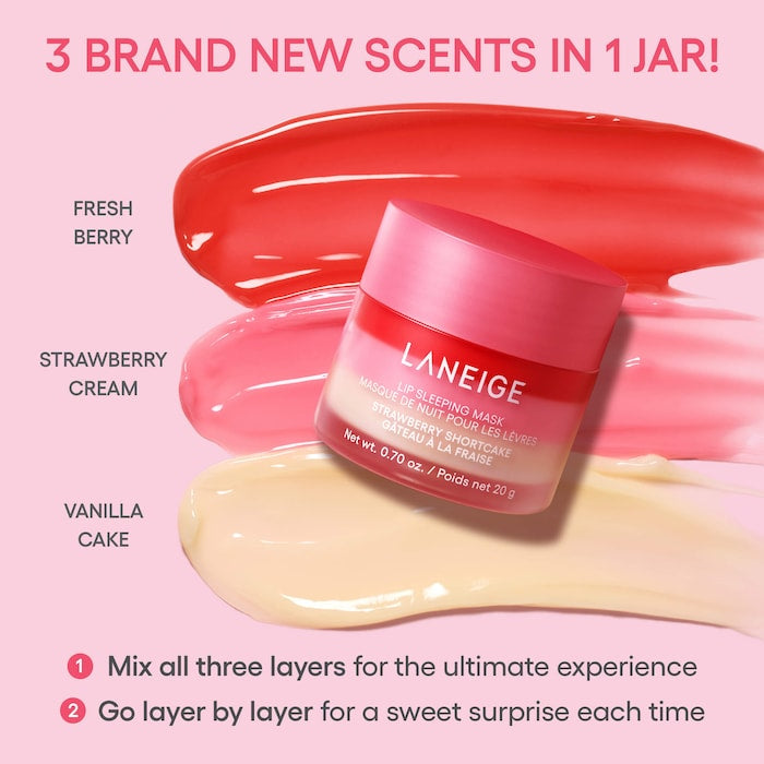 Laneige Lip Sleeping Mask - מסיכת שפתיים עוגת תותים לינאג - החנות שמוכרת את מוצרי ספורה בארץ