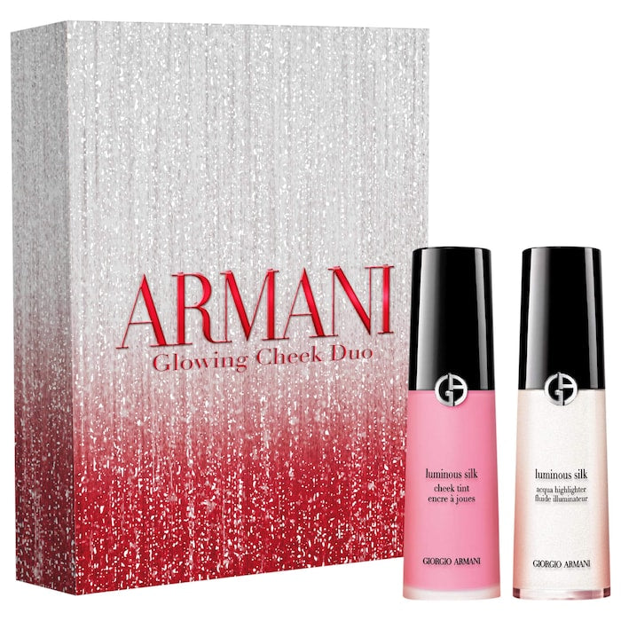 Armani Glowing Cheek Liquid Blush & Highlighter Gift Set - סט סומק והייליטר בגודל מלא ארמני