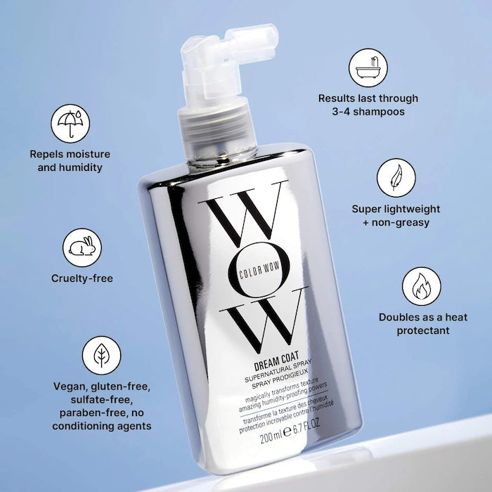 ColorWow Dream Coat Iconic Frizz Fighters Hair Duo Gift Set - מארז ספריי בגודל מלא + מוקטן קולור ואו