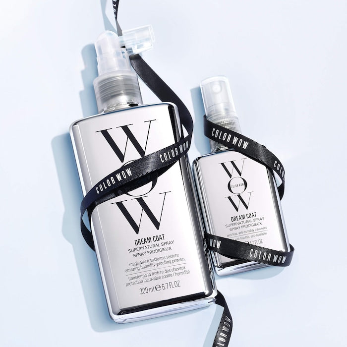 ColorWow Dream Coat Iconic Frizz Fighters Hair Duo Gift Set - מארז ספריי בגודל מלא + מוקטן קולור ואו