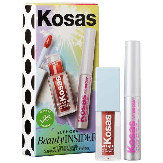 Kosas Lip & Brow Birthday Set - סט שמן שפתיים וג׳ל גבות של קוסאס